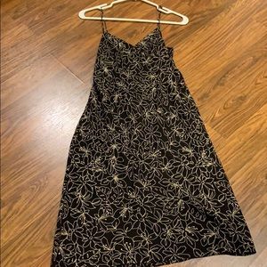 Black spaghetti strap slip dress